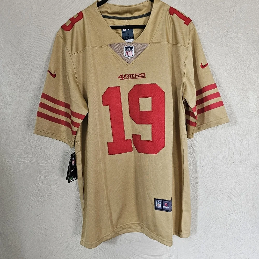 San Francisco 49ers DEEBO SAMUEL #19 Gold NFL On Field Jersey Size Men Small NEW - Picture 3 of 11
